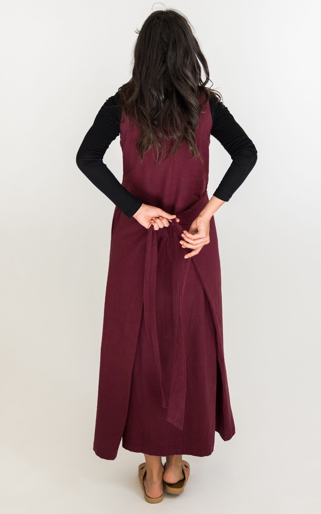 Surya Australia Ethically Made Tibetan Wrap Dress from Nepal - Wine