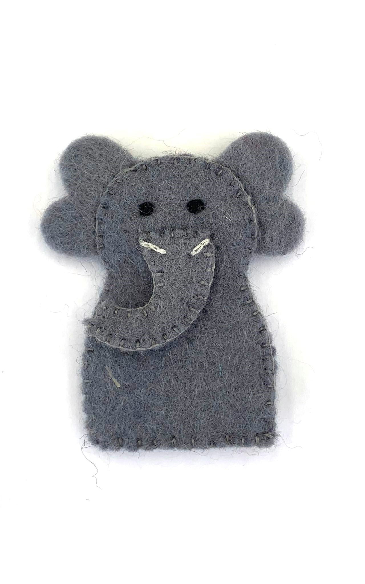 Surya Australia Fairtrade Wool Felt Finger Puppets from Nepal - Elephant