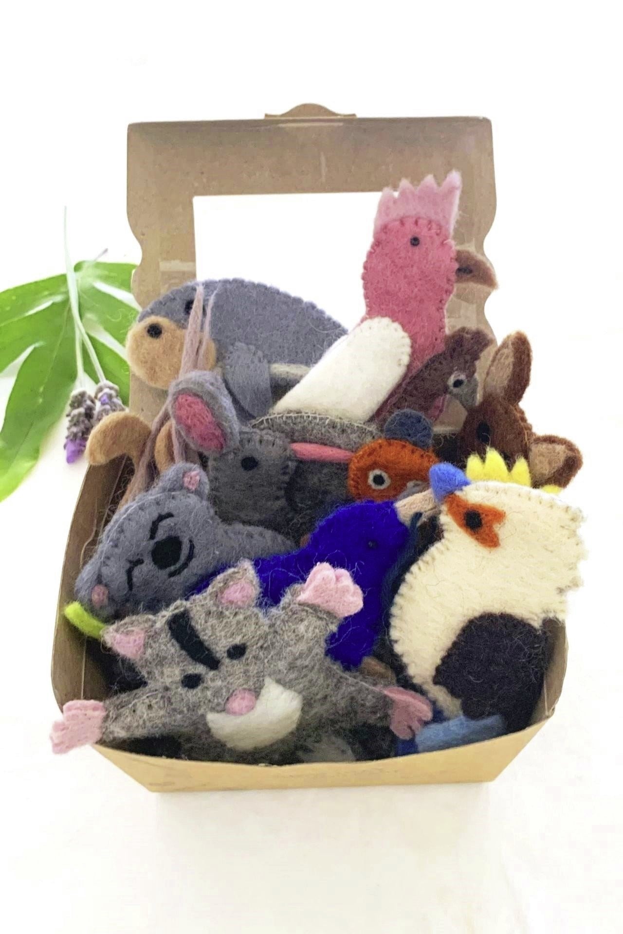 Surya Australia Fairtrade Felt Finger Puppets from Nepal - Native Australian Animals