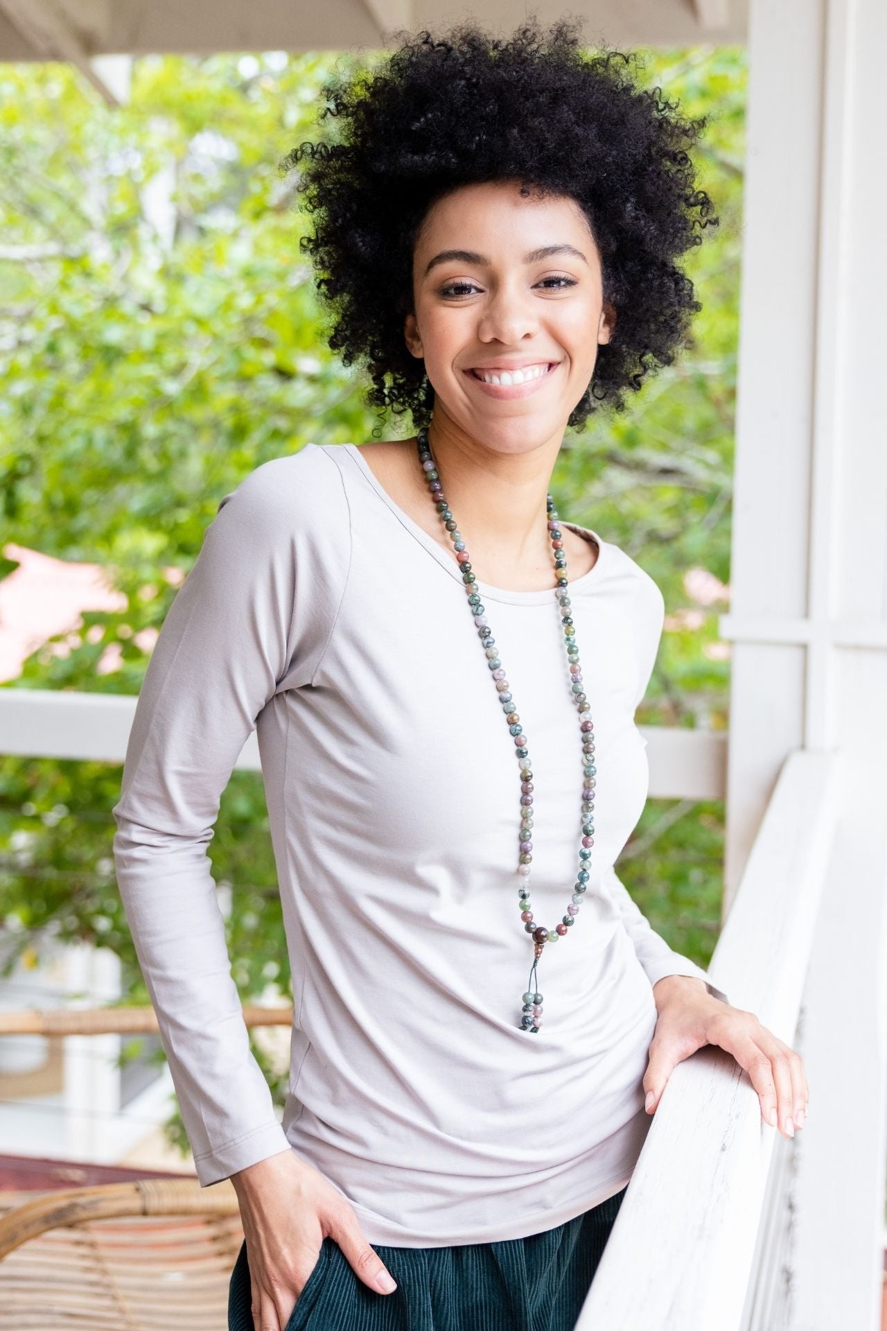 Surya Australia Jade Mala Necklace made in Nepal