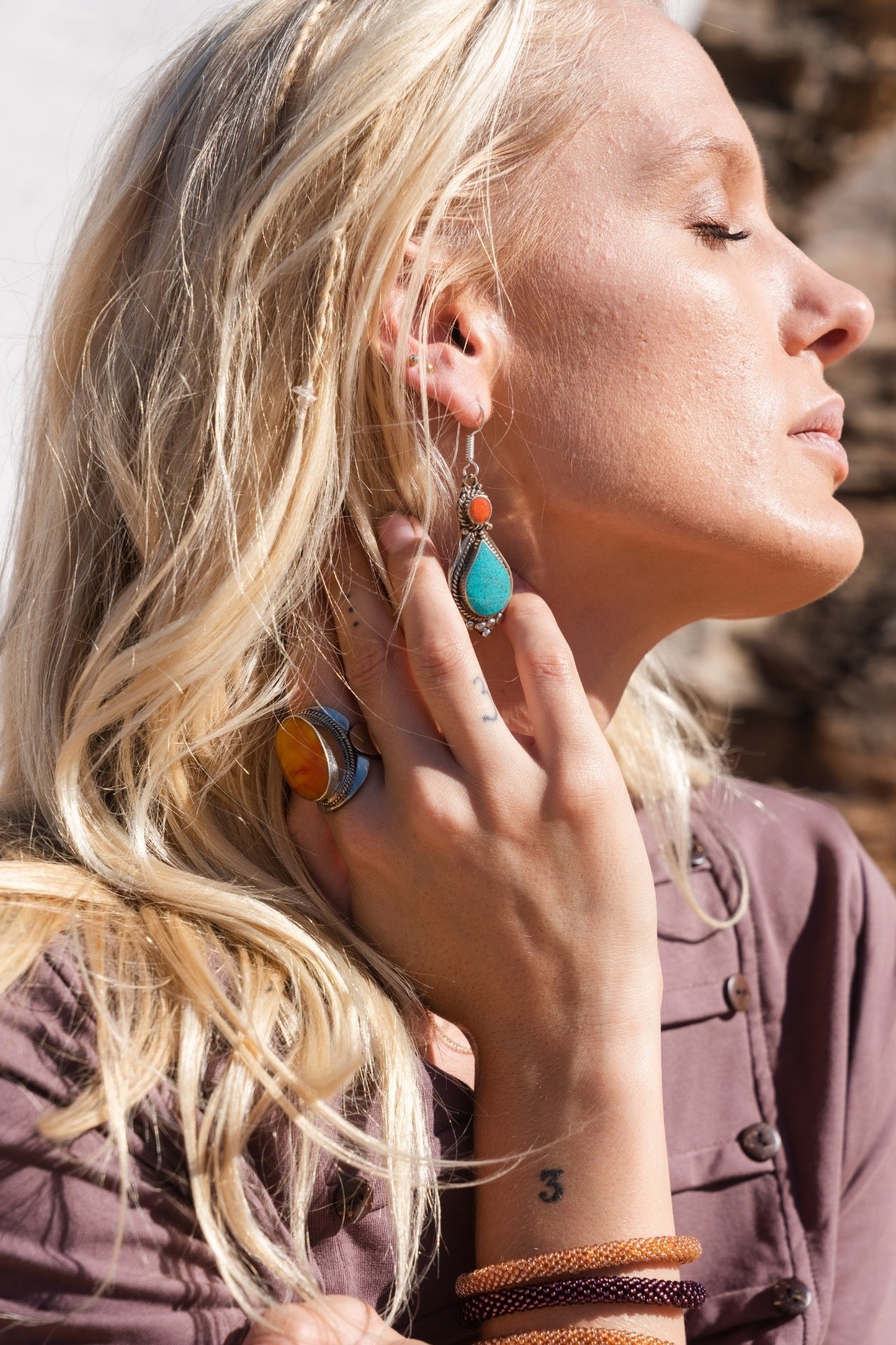 Surya Australia Tibetan Earrings from Nepal - Hita