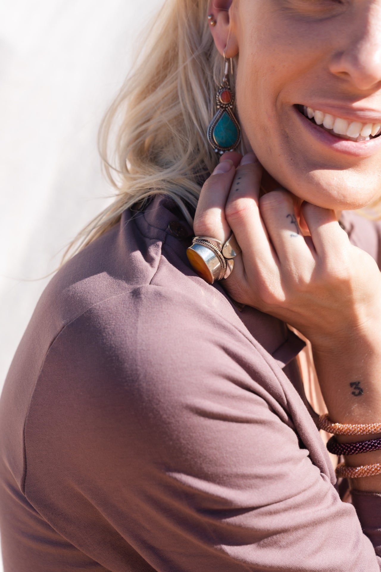 Surya Australia Tibetan Rings from Nepal - Carnelian stone