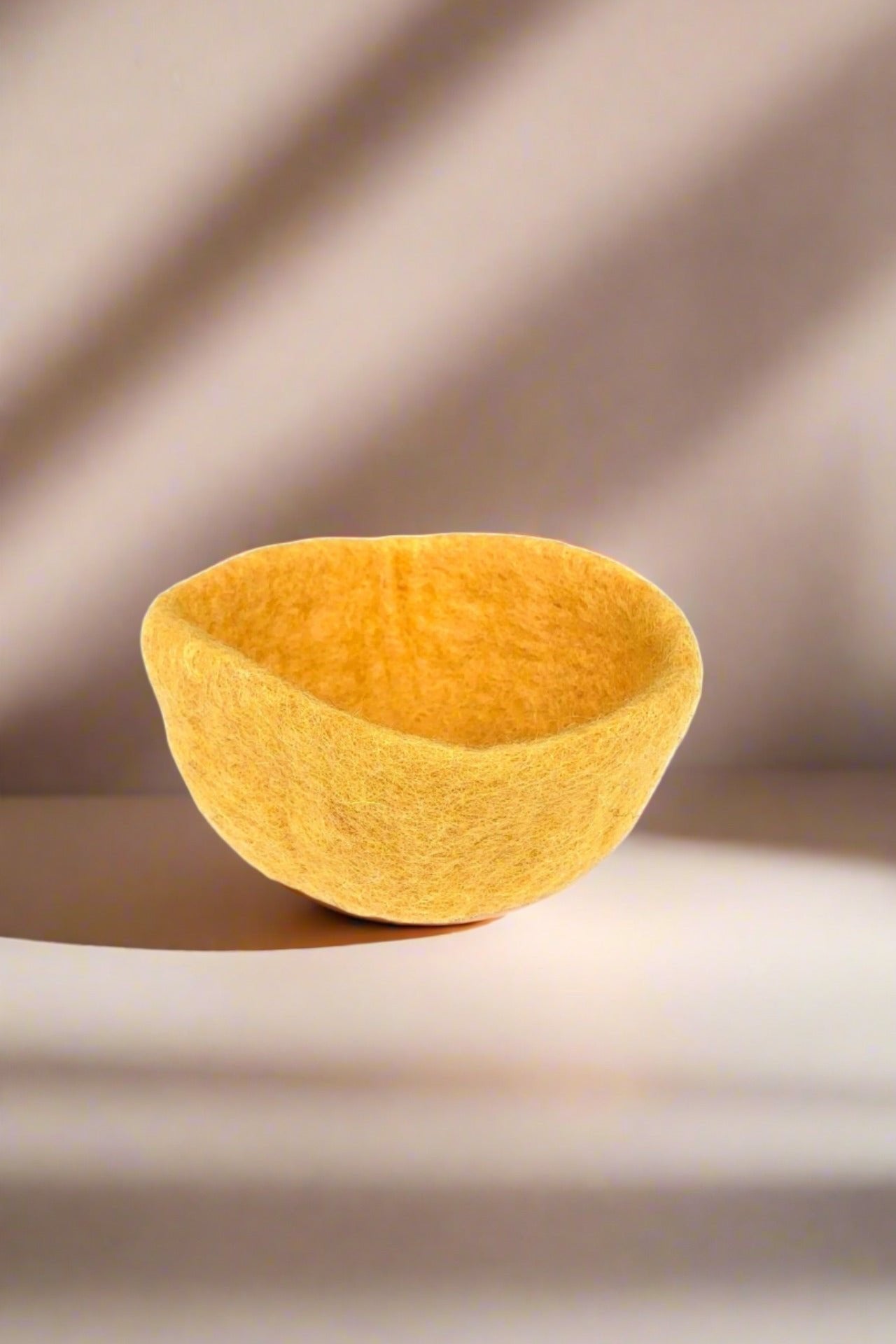 Surya Australia Ethically Made Felt Storage Bowl from Nepal - Yellow
