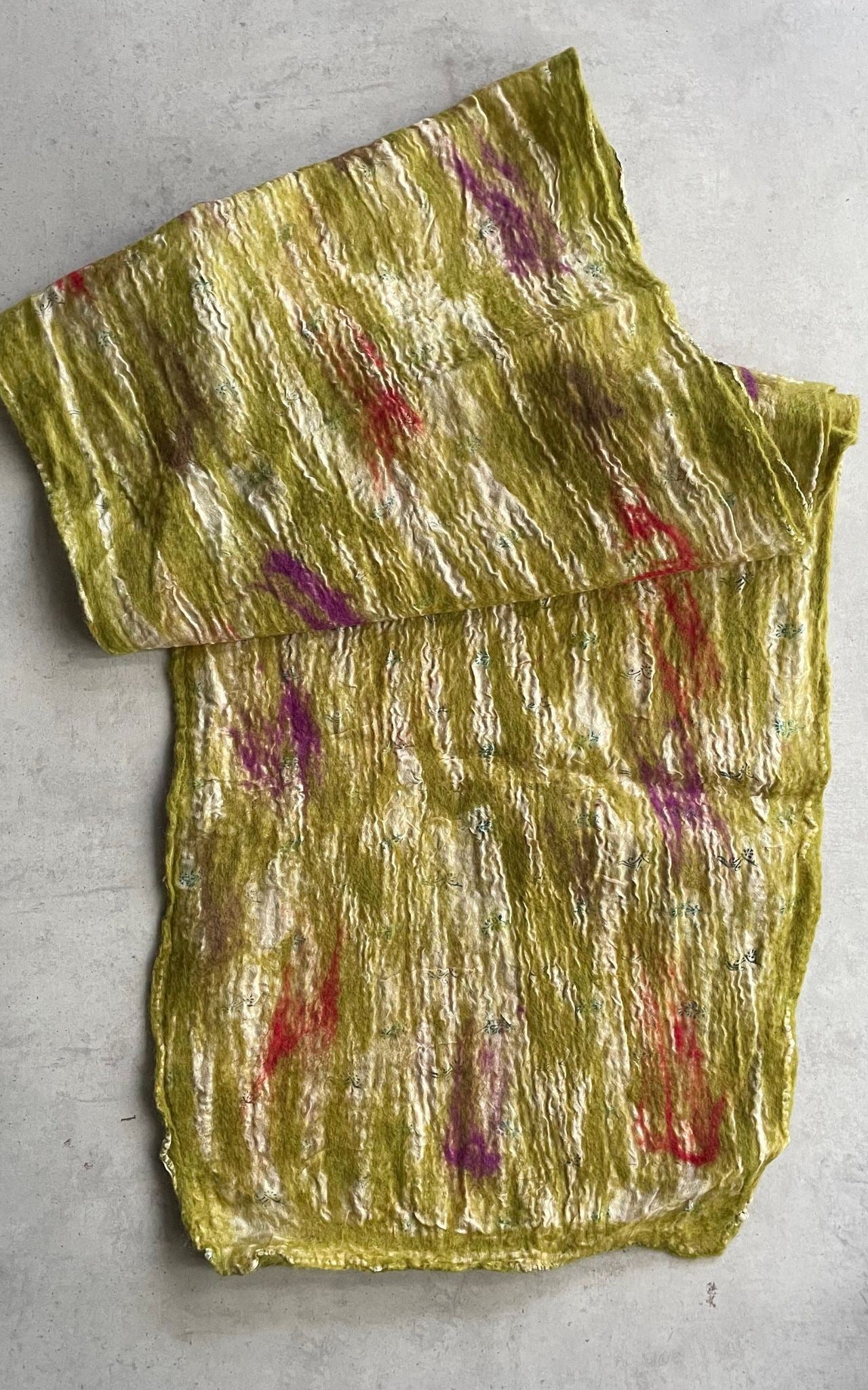 Surya Australia Ethical Felt and SIlk Scarf made in Nepal - Mustard