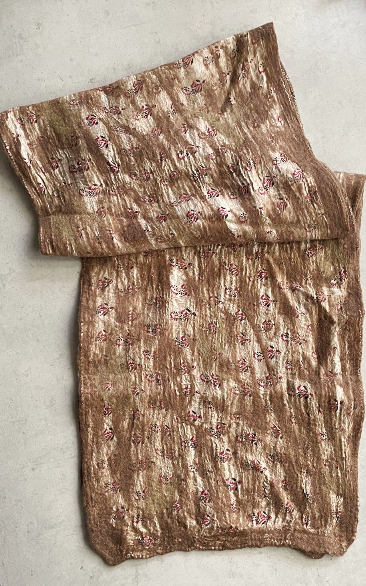 Surya Australia Ethical Felt and SIlk Scarf made in Nepal - Chocolate