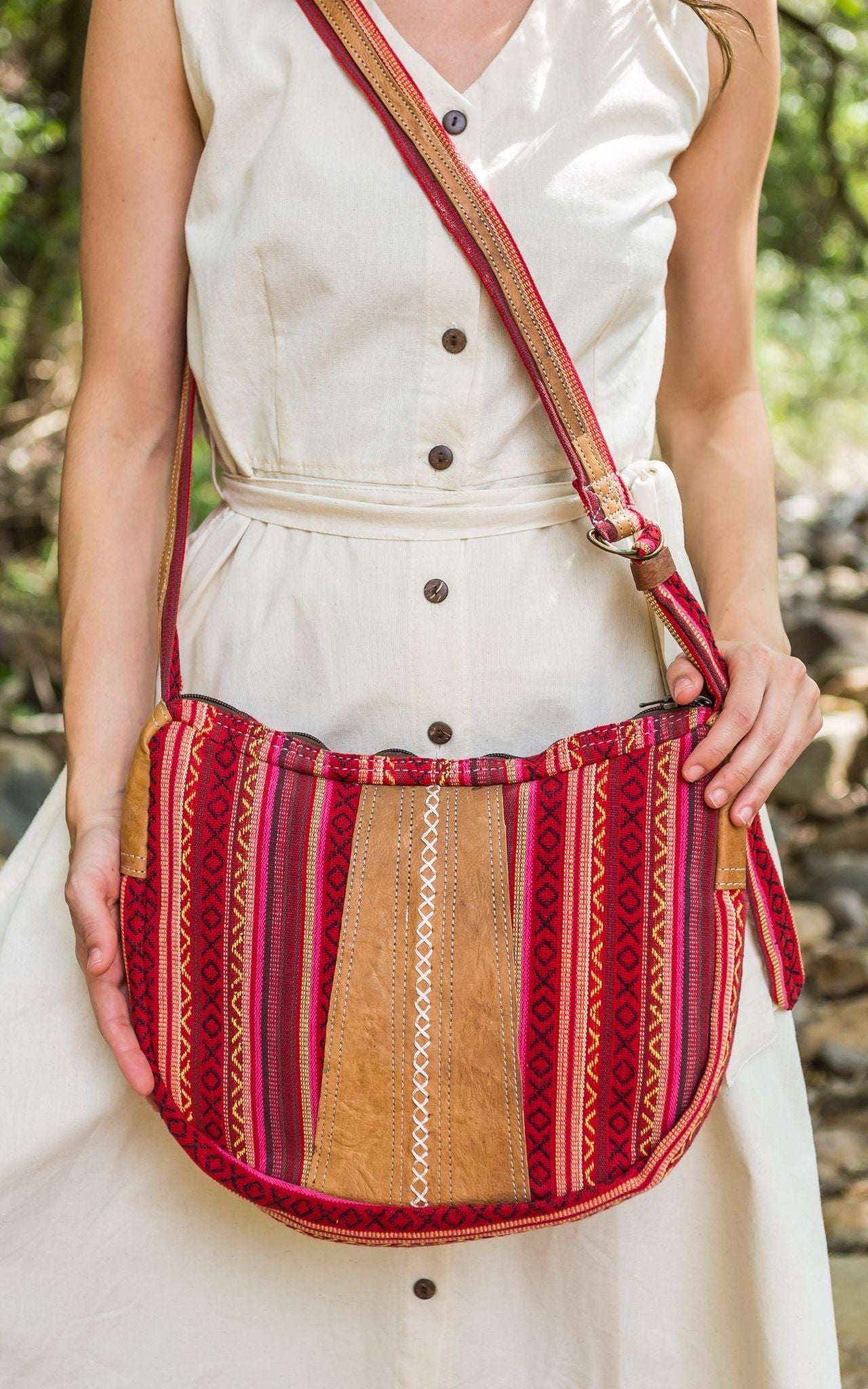 Surya Australia Buffalo Leather & Cotton Bag - Nantes