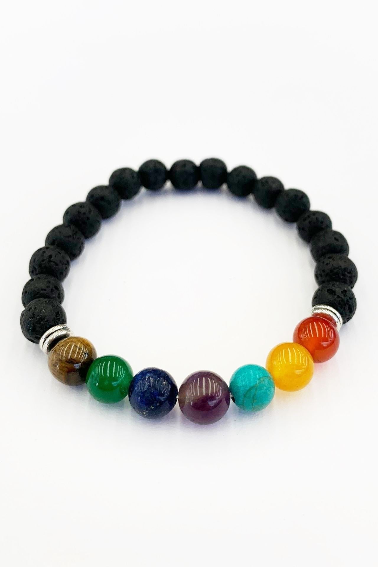 Surya Australia Lava Bead Chakra Beads Bracelet from Nepal