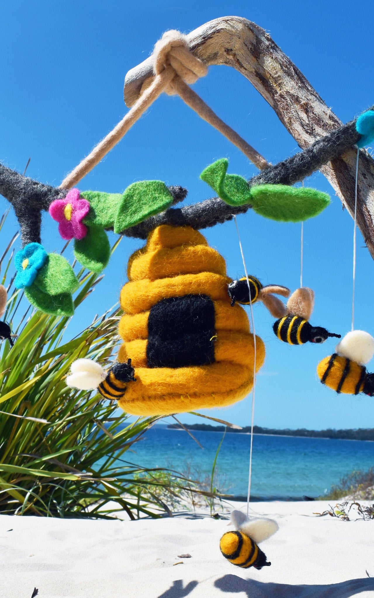 Felt Bee Hive from Nepal - Surya Australia Ethical Trade with Nepal