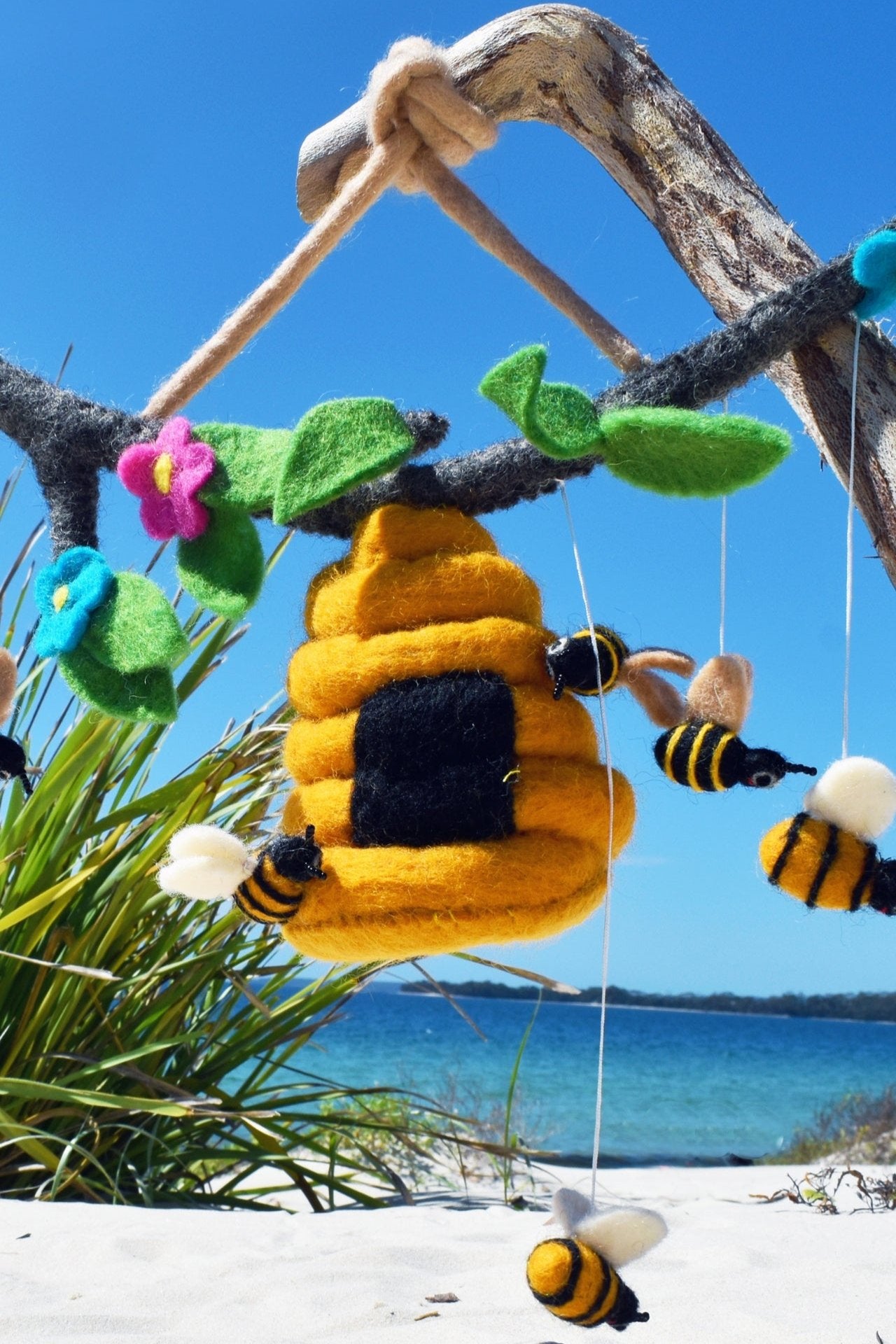 Felt Bee Hive from Nepal - Surya Australia Ethical Trade with Nepal