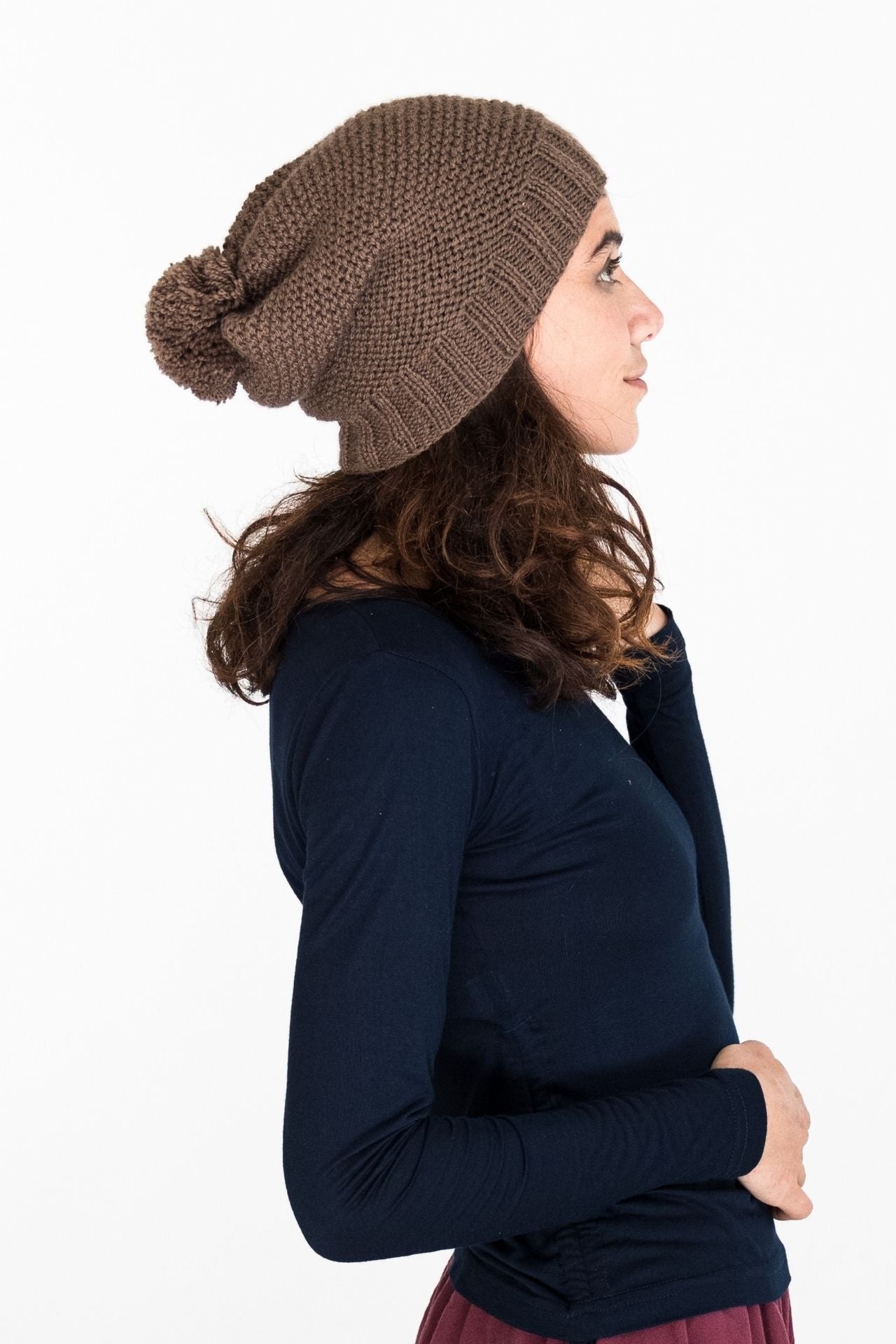 Surya Australia Mulesing Free Merino Wool Beanie from Nepal - Dusty Brown