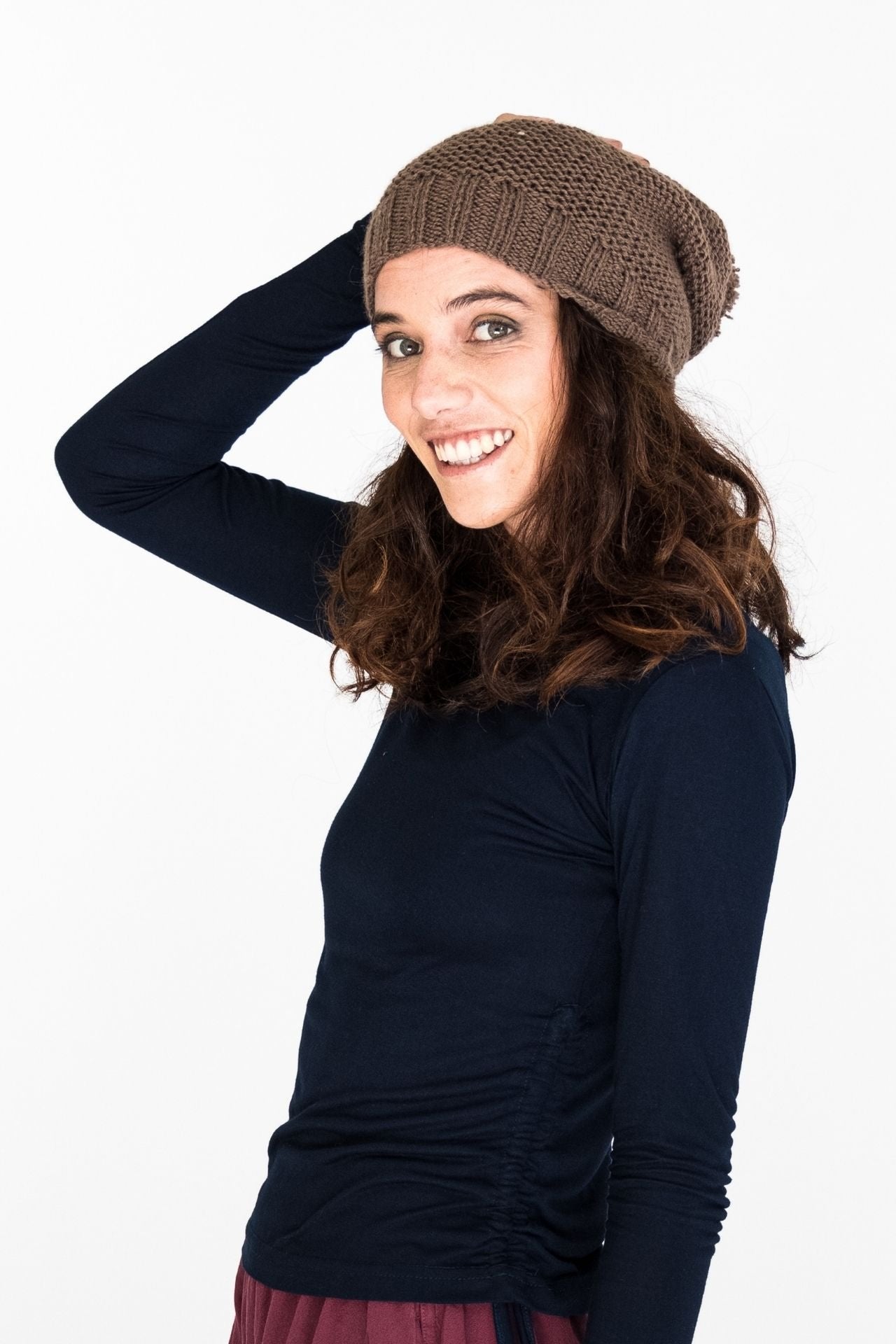 Surya Australia Mulesing Free Merino Wool Beanie from Nepal - Dusty Brown