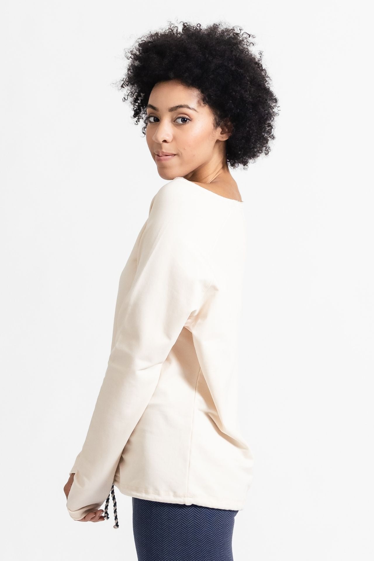 Surya Australia Organic Cotton Oversized Sweater made in Nepal - Oatmeal