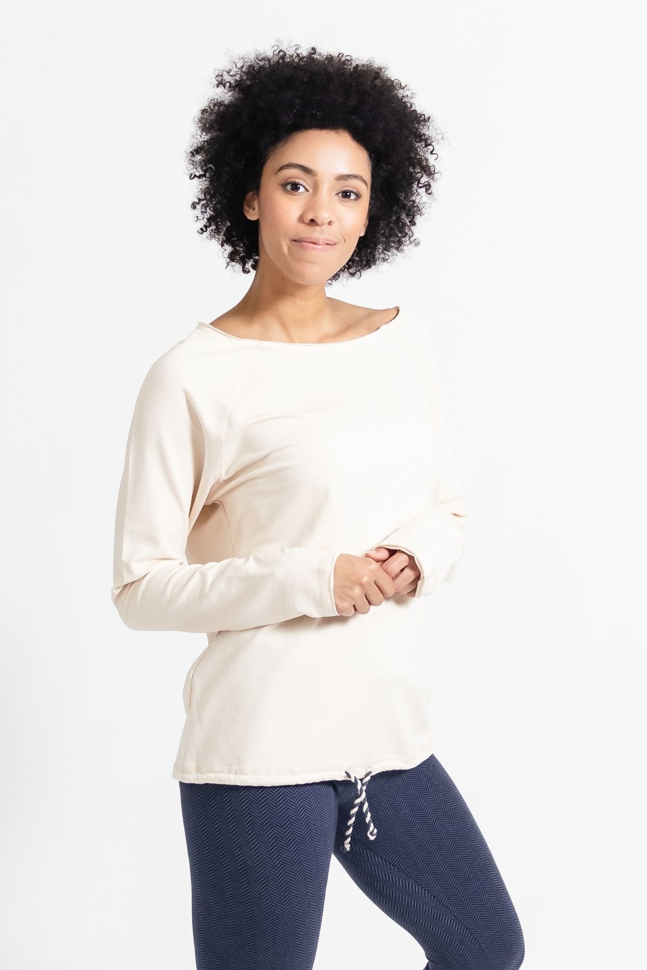 Surya Australia Organic Cotton Oversized Sweater made in Nepal - Oatmeal