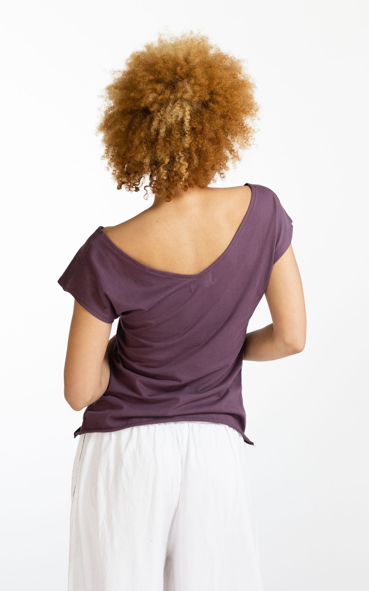 Surya Australia Ethical Organic Cotton V-neck 'Mimi' Top - Purple
