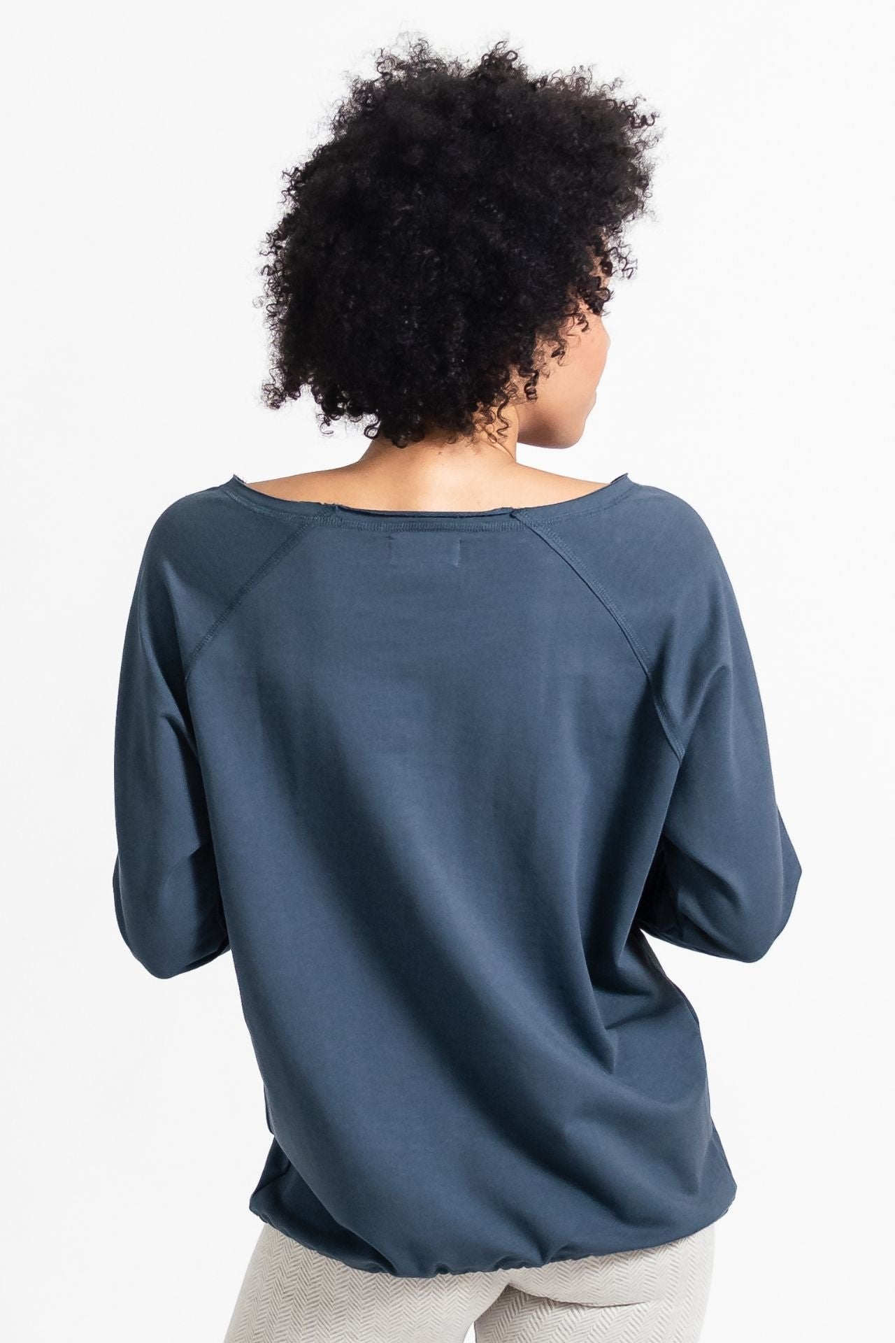 Surya Australia Organic Cotton Oversized Sweater made in Nepal - Cobalt