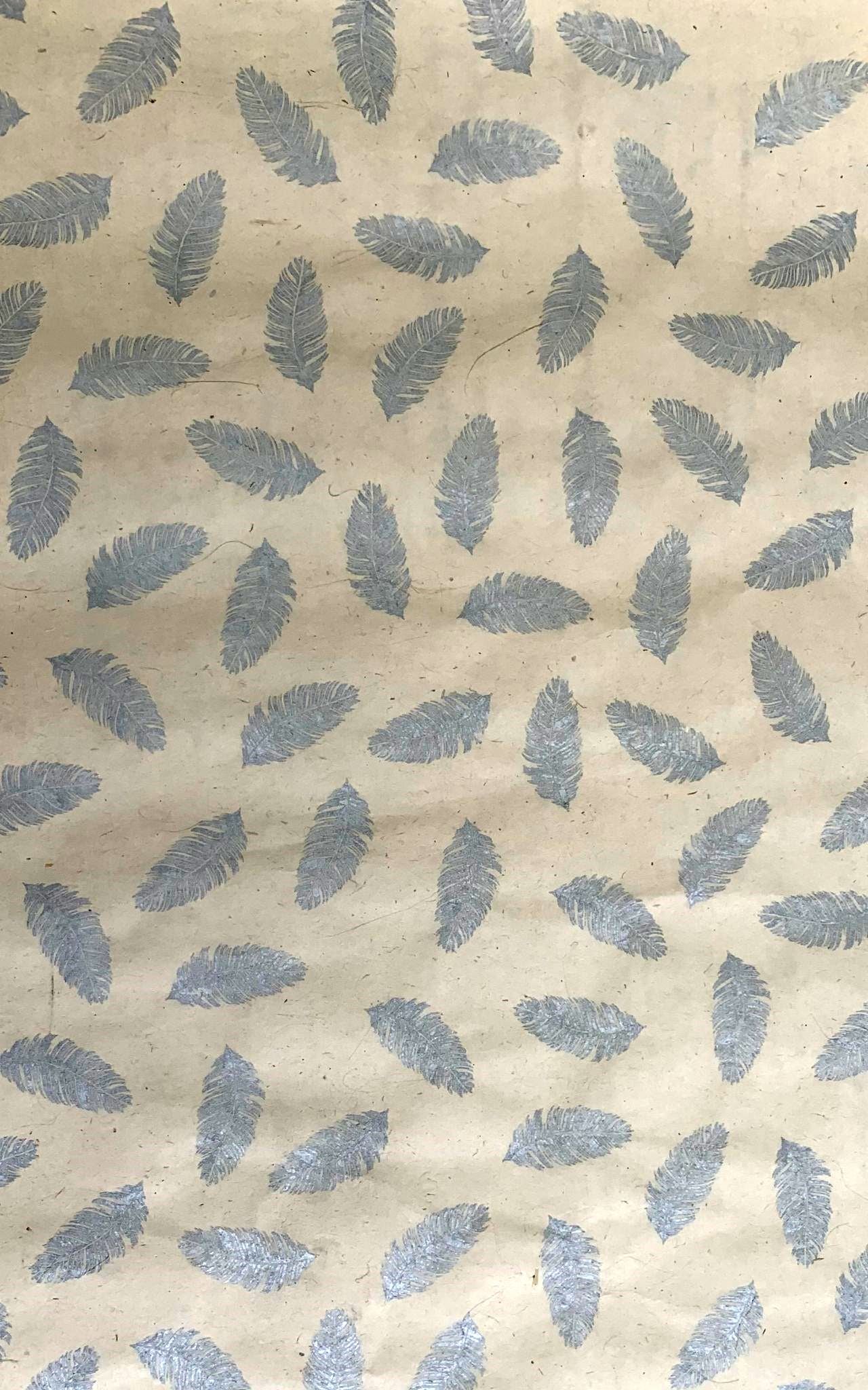 Surya Australia Ethical Treesless Lokta Paper Sheets from Nepal - white with silver feather