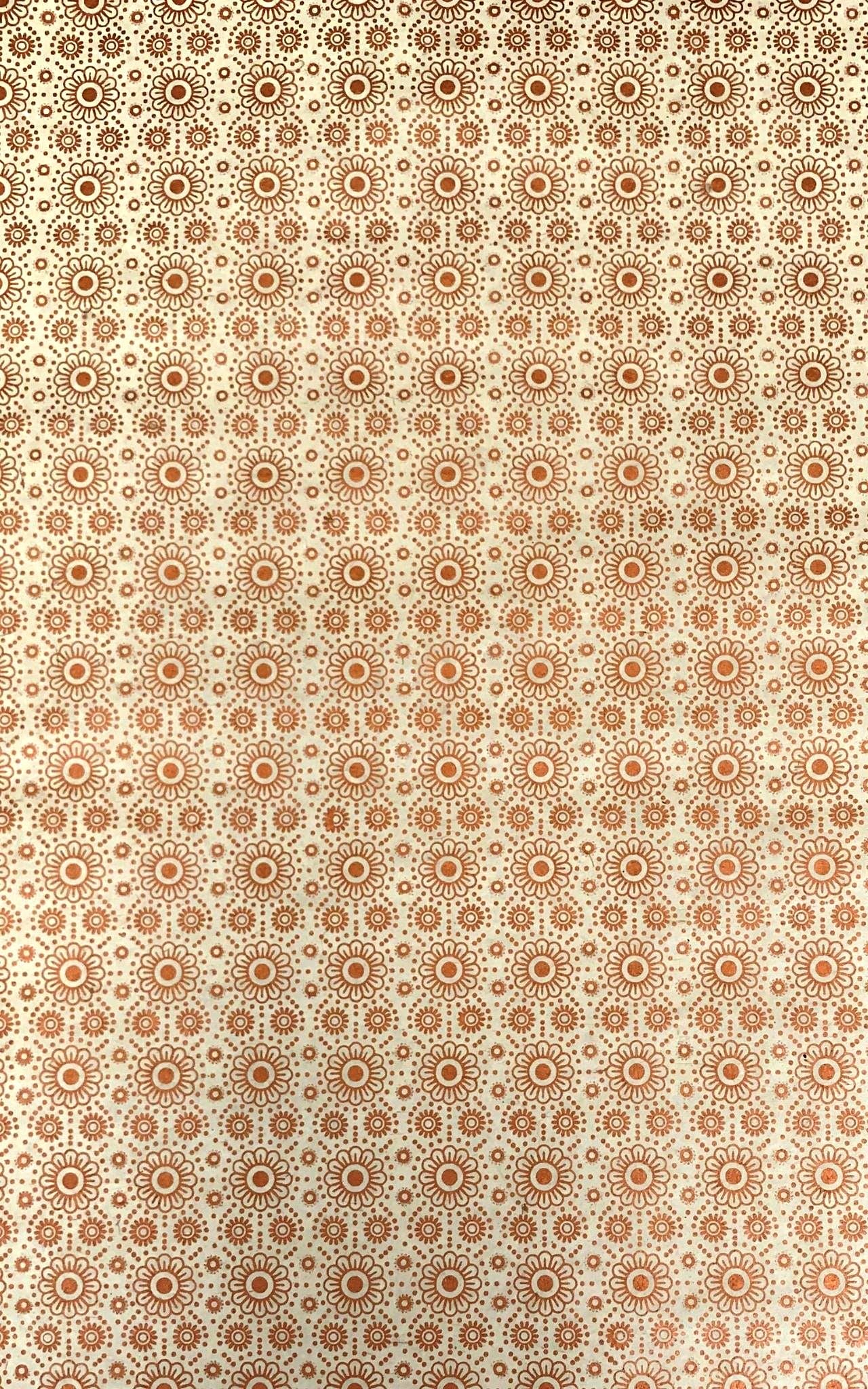 Surya Australia Fairtrade Treeless Lokta Paper Sheets from Nepal - white with copper flower
