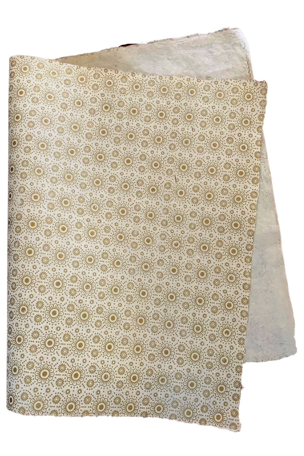 Surya Australia Sustainable Lokta paper Sheets from Nepal - Gold Flower