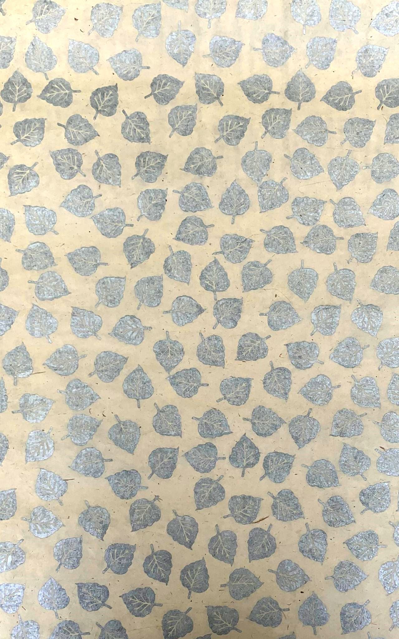 Surya Australia Ethical Treeless Lokta Paper Sheets from Nepal - white leaf with silver printing