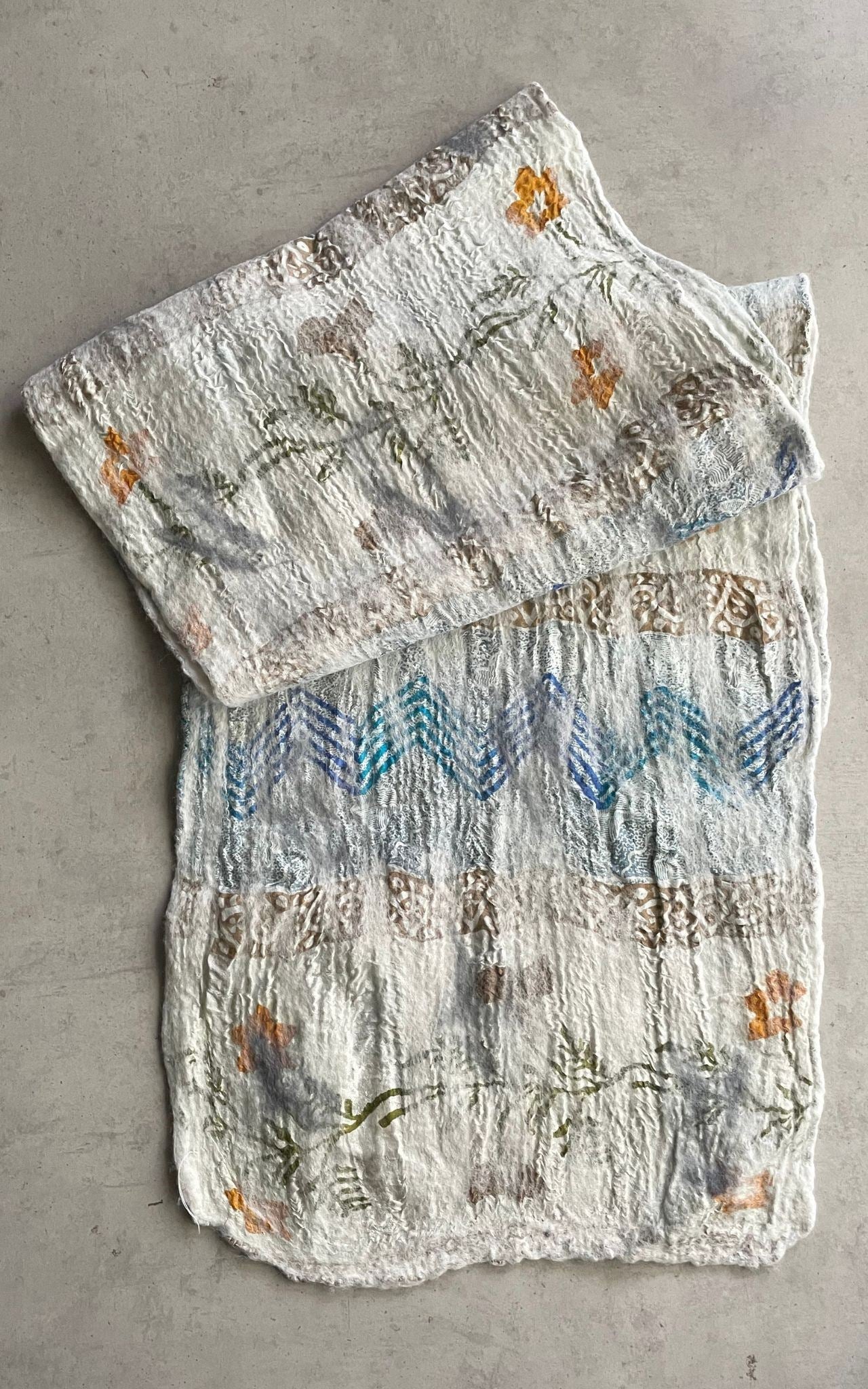 Surya Australia Ethical Felt and SIlk Scarf made in Nepal - Oatmeal