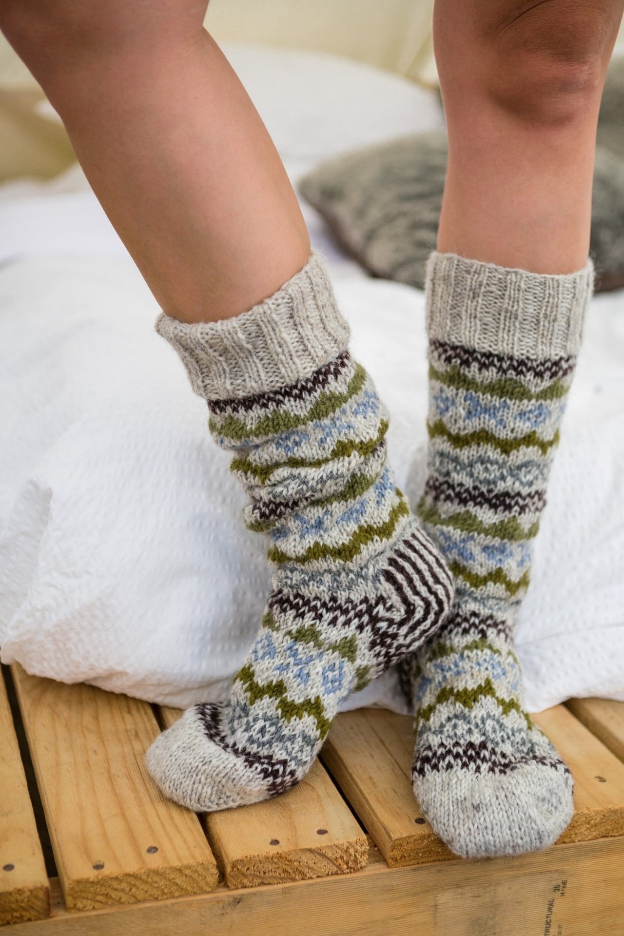 Surya Australia Wool Socks handmade in Nepal - Green
