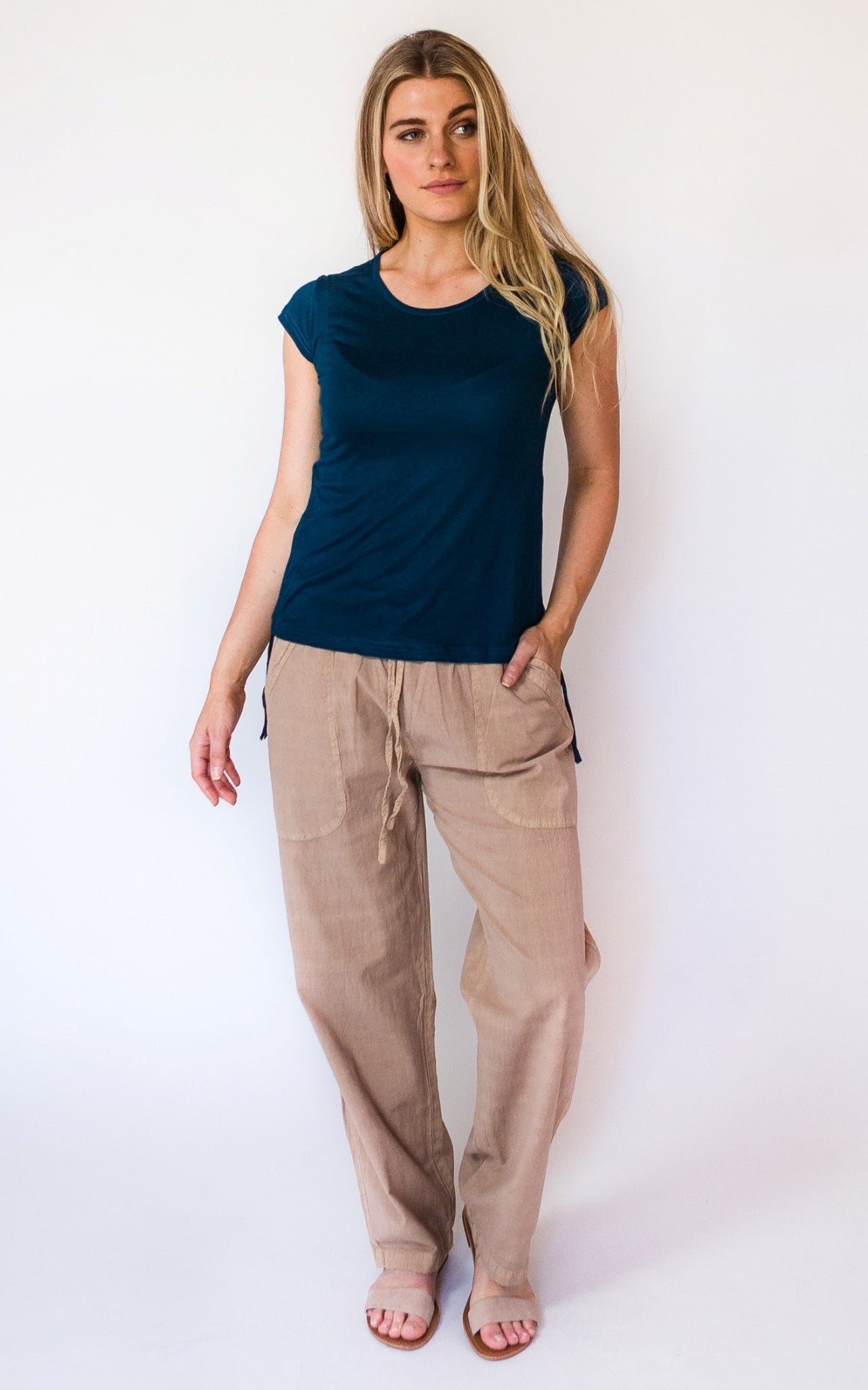 Surya Australia Ethical Cotton Loose Pants from Nepal - Sand