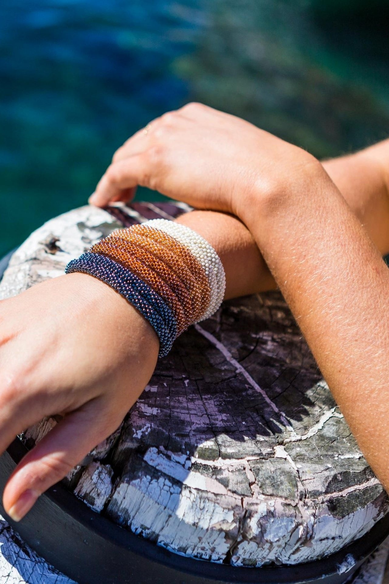 Surya AUstralia Roll-on glass bead bracelets from Nepal