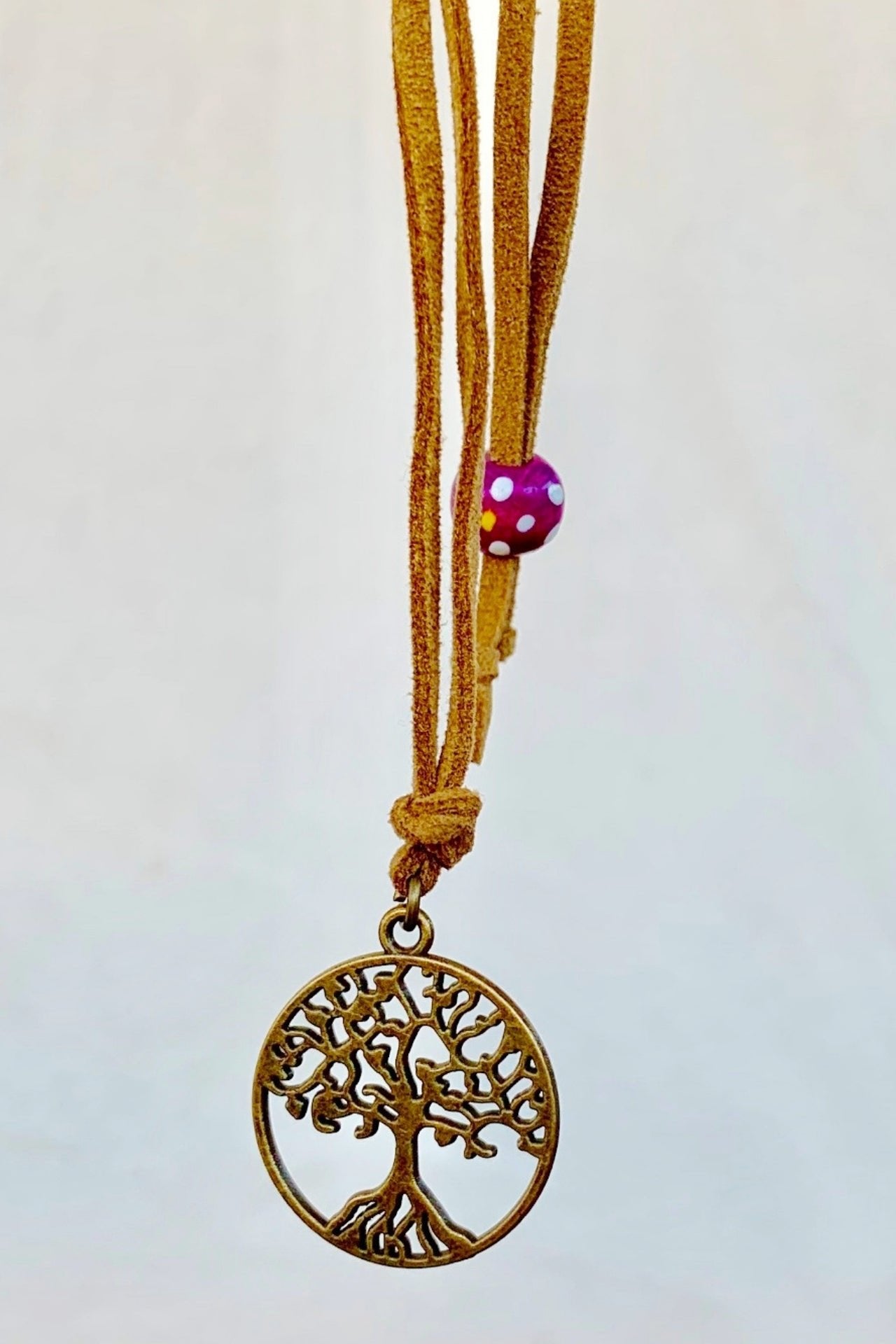 Surya Australia Suede and Brass Necklace - Tree of Life