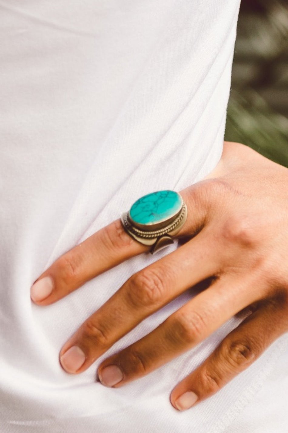 Surya Australia Tibetan Turquoise Ring - adjustable size