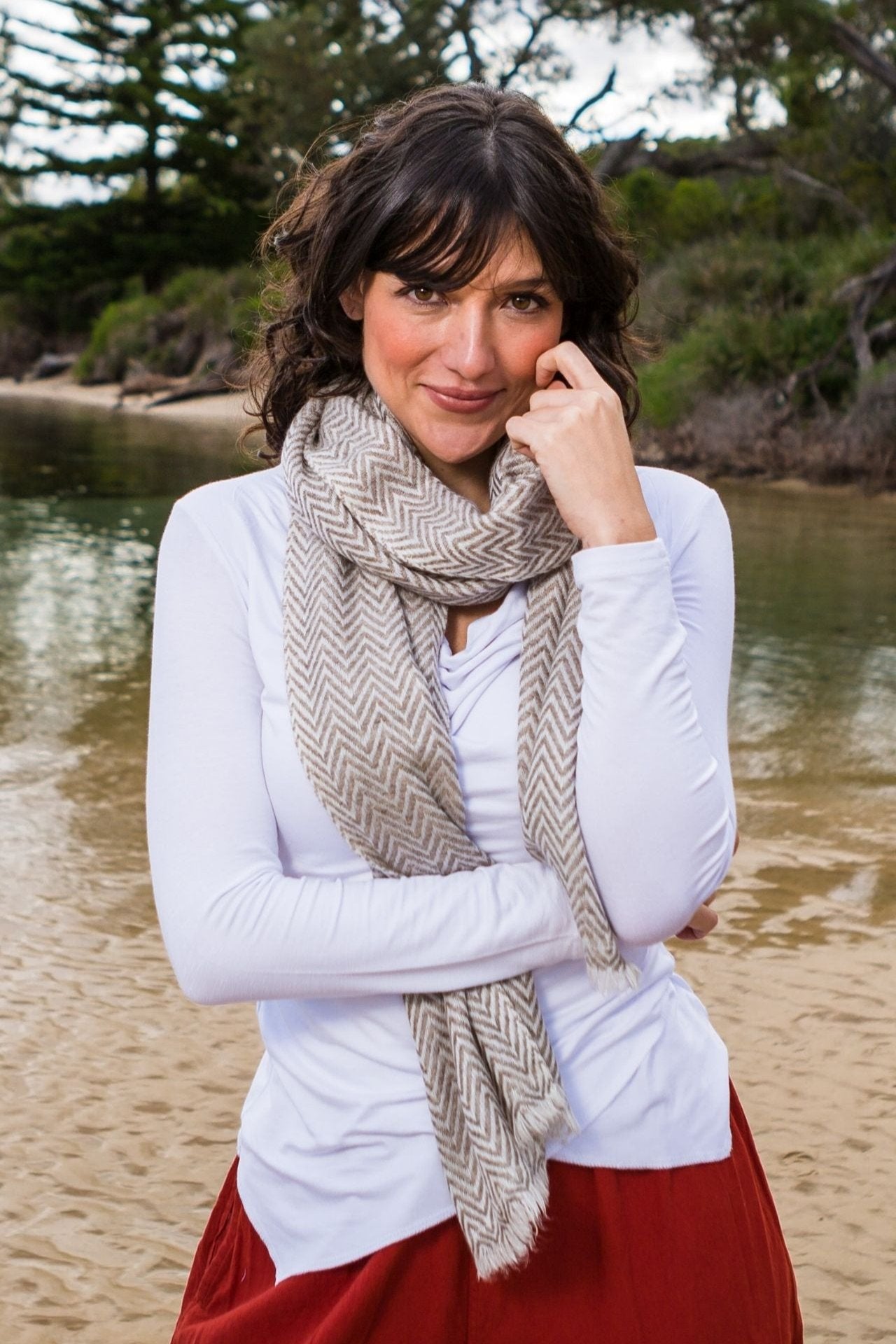 Surya Australia Fairtrade Cashmere Scarf from Nepal - Caramel