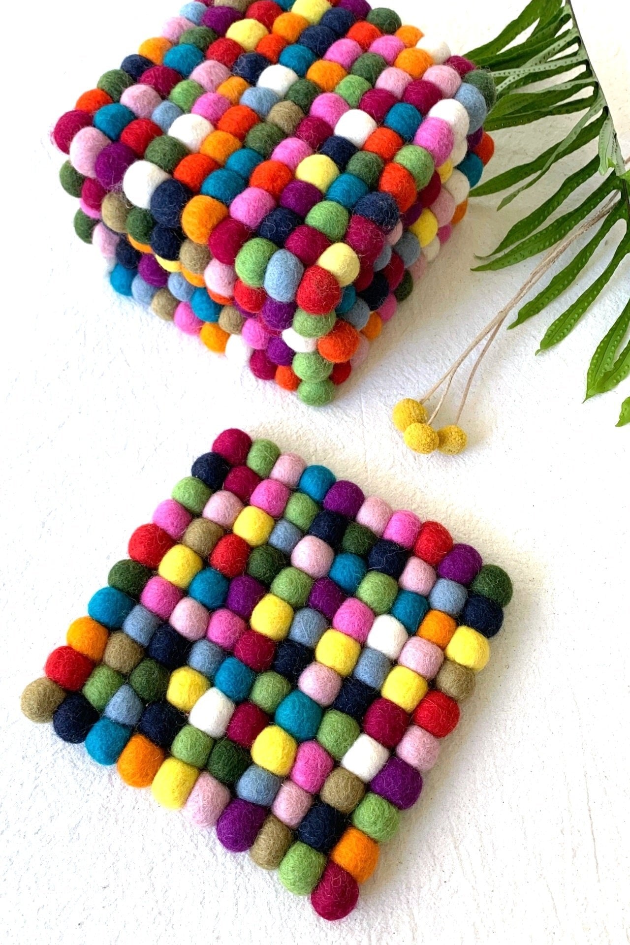 Surya Australia Felt Ball Trivet from Nepal