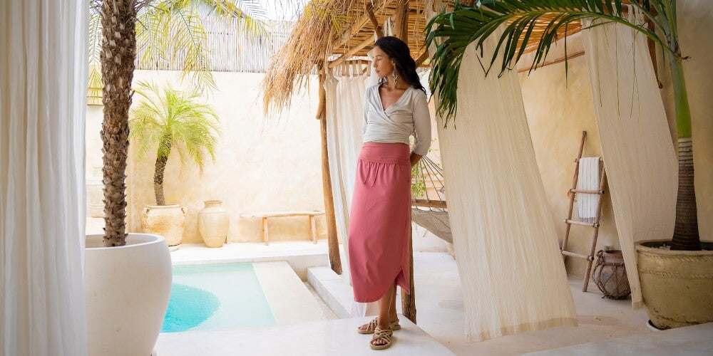 Surya Organic Cotton Skirt with turn down waistband