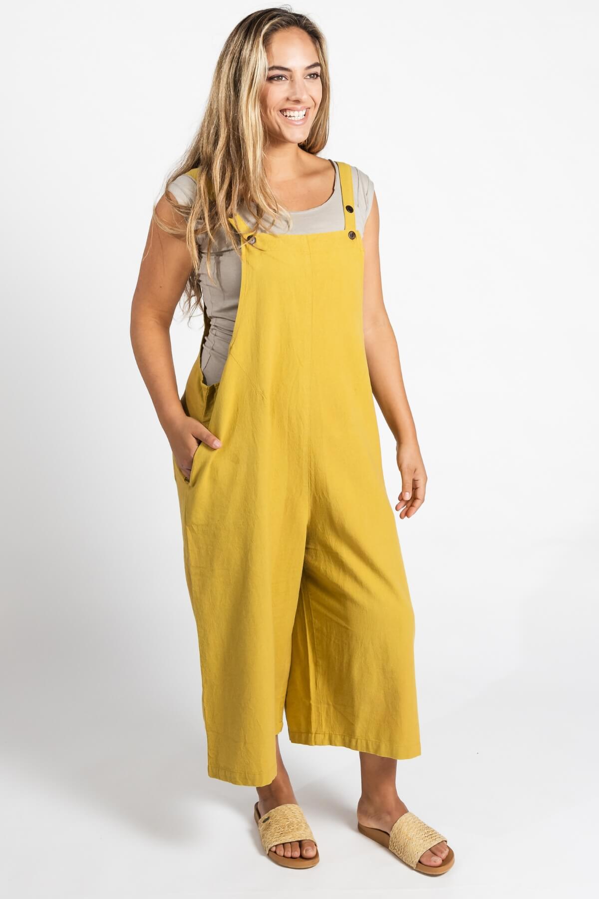 Surya Ethical Cotton Baggy Overalls for Women - adjustable length