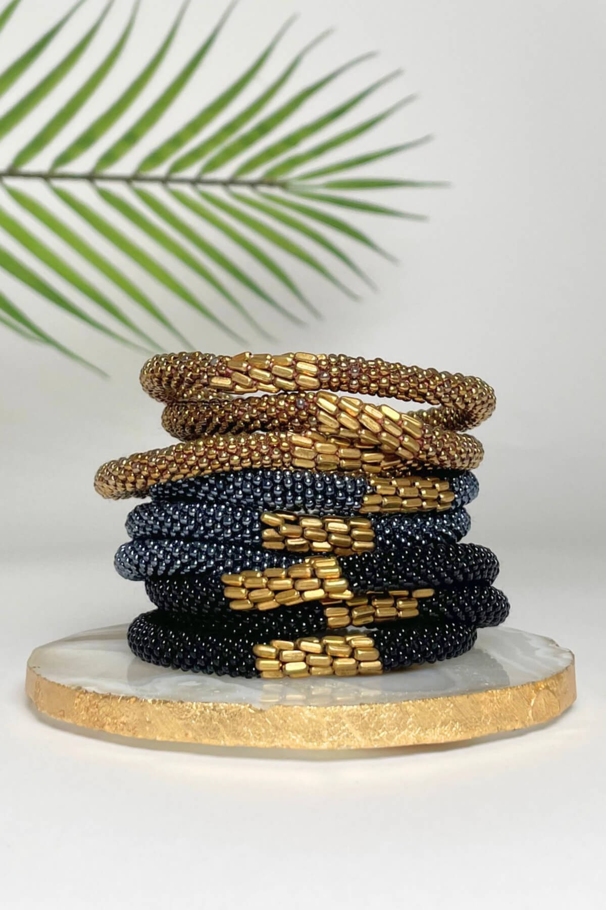 Ethical roll-on beaded bracelets made in Nepal