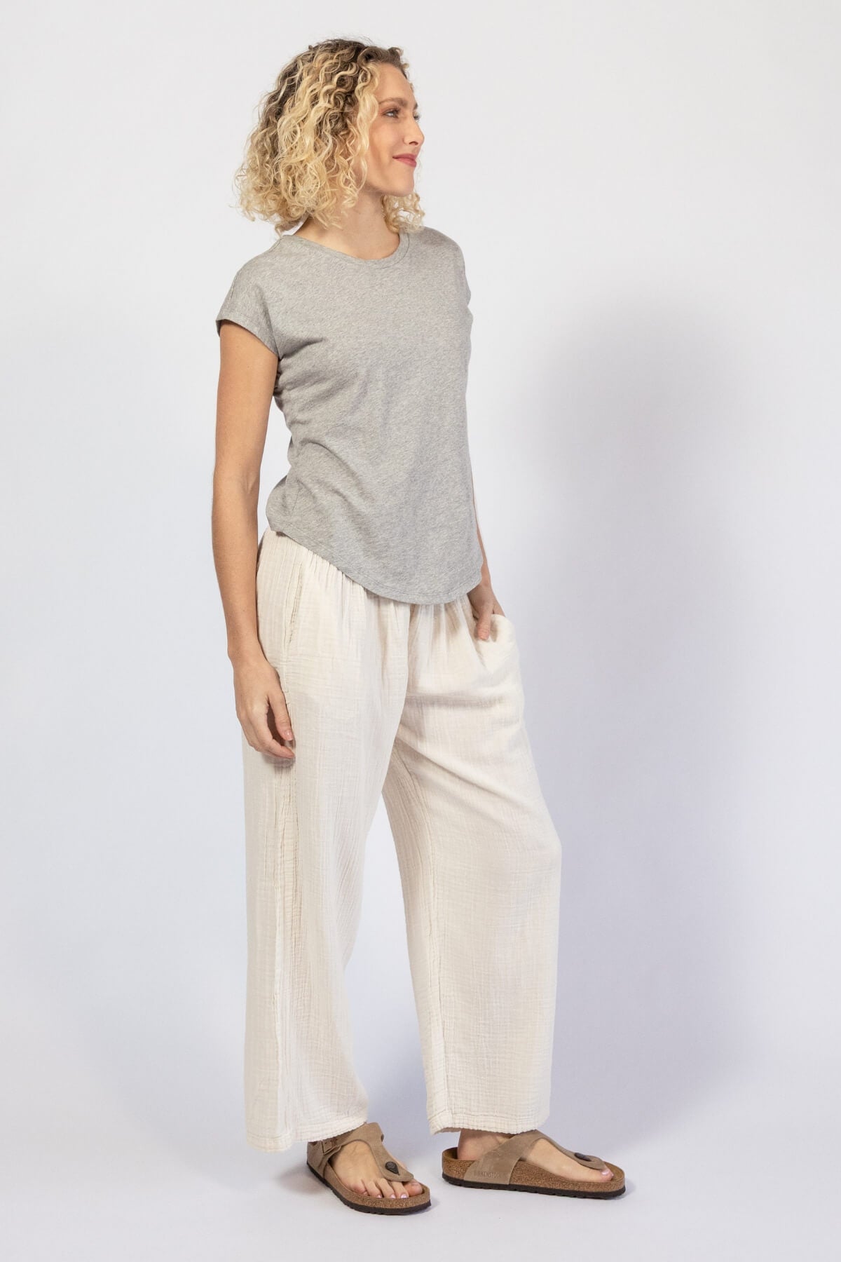 Muslin Cotton Pants for Women - right side view