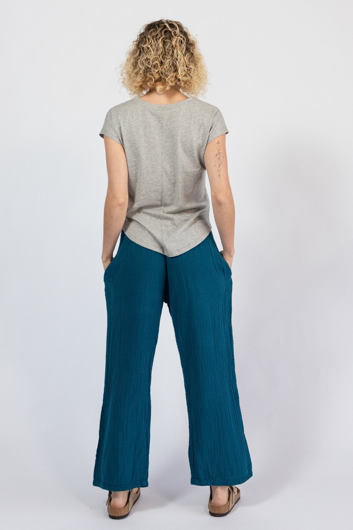 Everyday Muslin Cotton Pants for Women - rear view