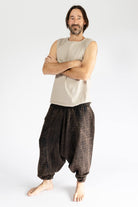 Surya Cotton Hippie Pants for Men - Black stonewashed pants