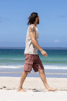 Corduroy Cargo Shorts for Men - on location in Huskisson