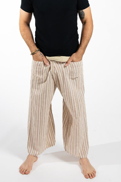 Thai Fisherman Pants for Men Striped Cotton Free Size Pants – Surya