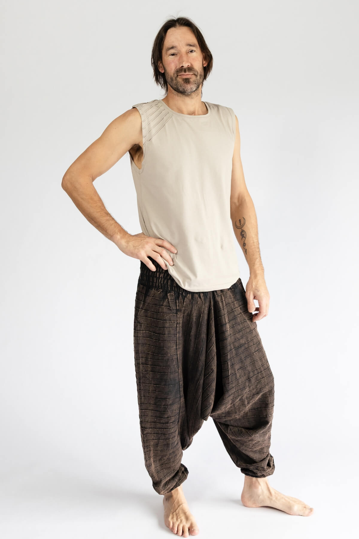 Surya Cotton Hippie Pants for Men - Black aladdin pants