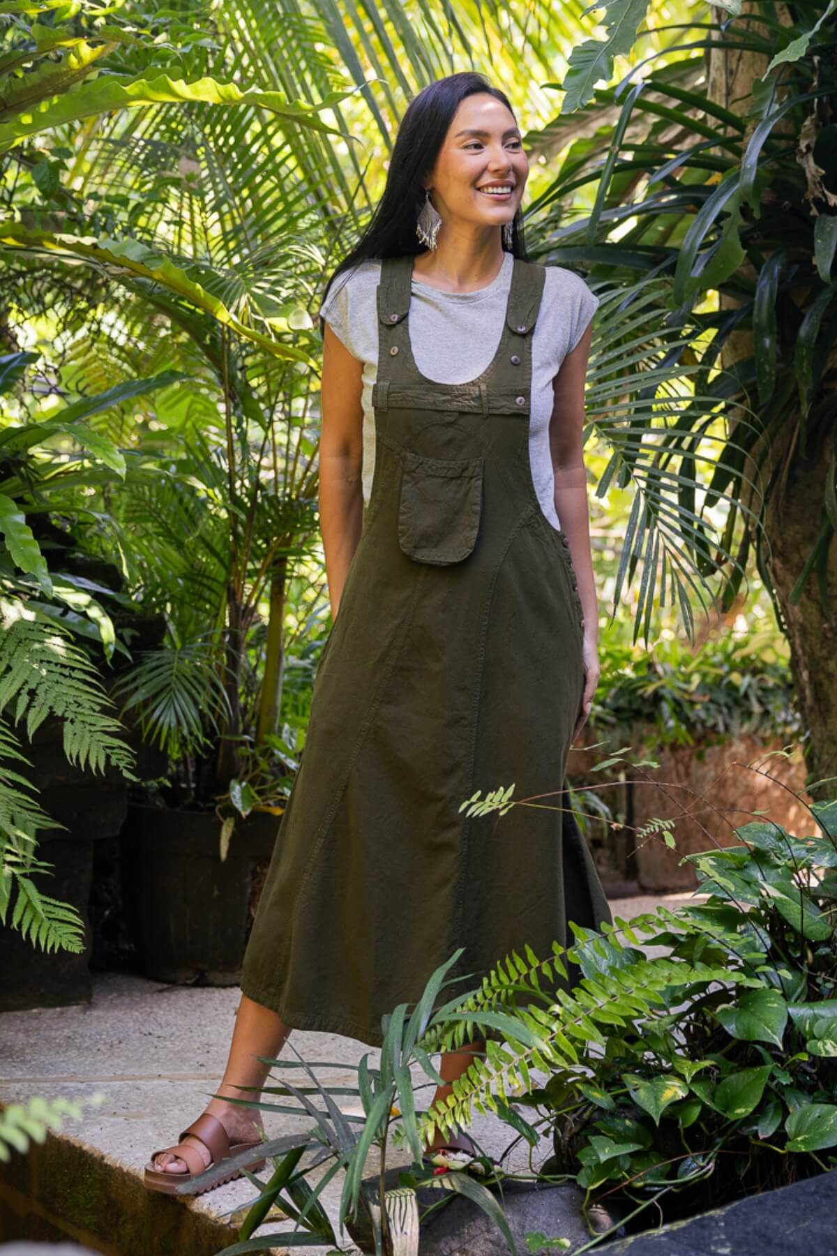 Cotton Dungaree Dress for Women - on location in Bali