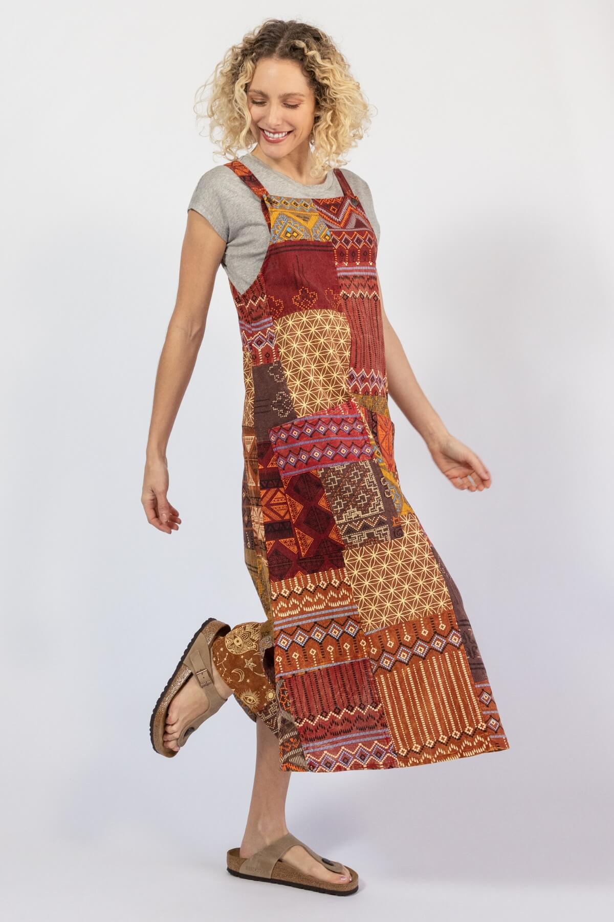 Surya Cotton Patchwork Pinafore - right side view