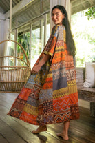 Surya Cotton Patchwork Long Jacket - on location in Bali