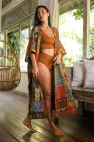 Surya Cotton Patchwork Long Jacket - worn over swimwear