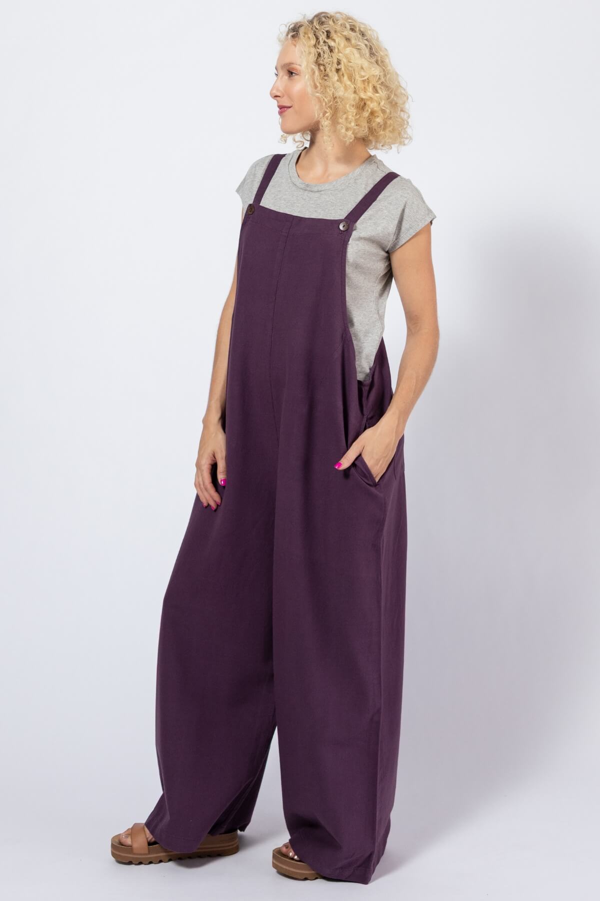 Surya Cotton Full Length Overalls for Women - with hip pockets