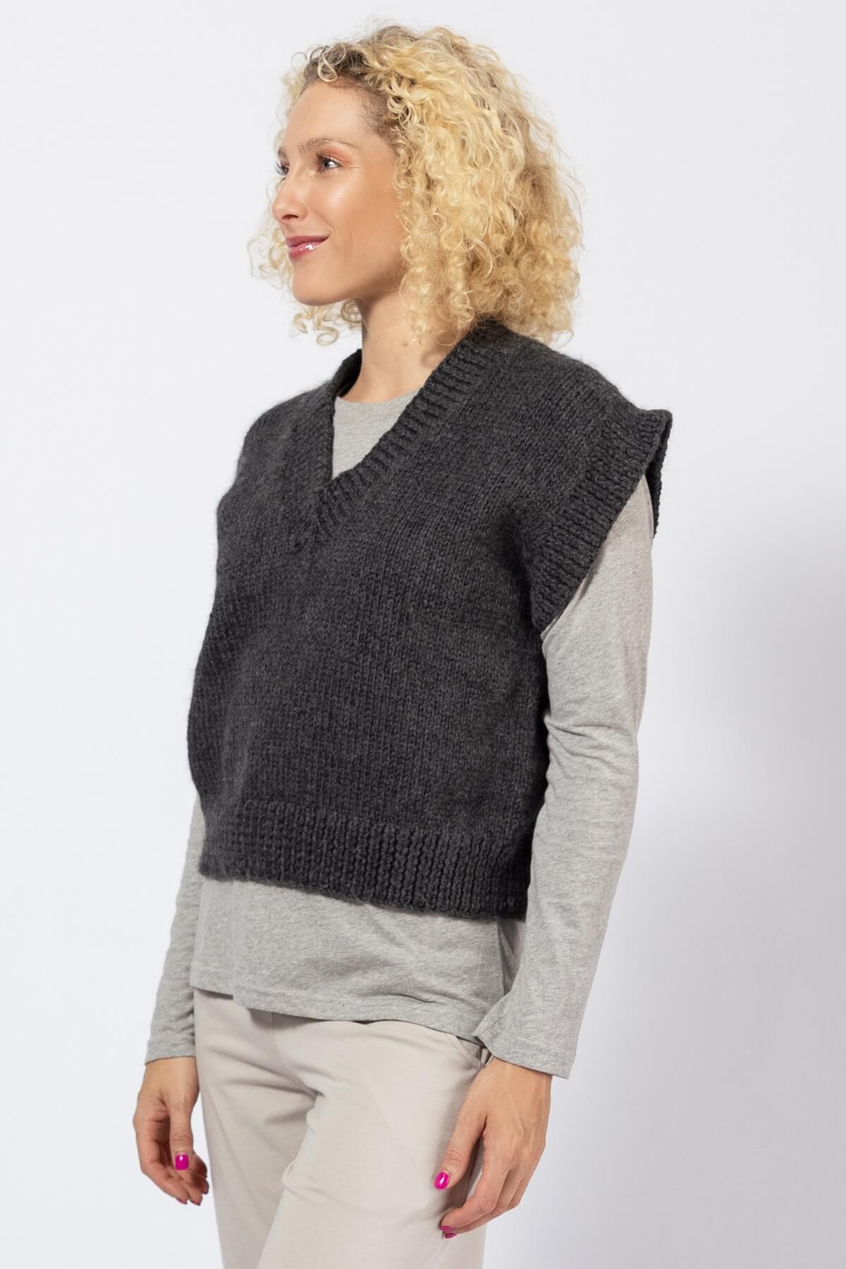 Cruelty Free Merino Wool Vests for Women - left side view