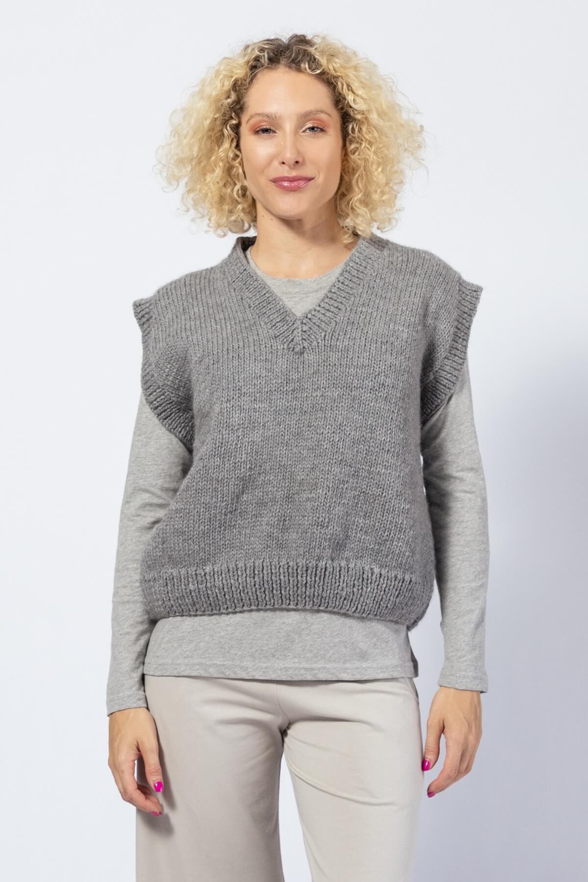 Surya Merino Wool Vest for Women - grey