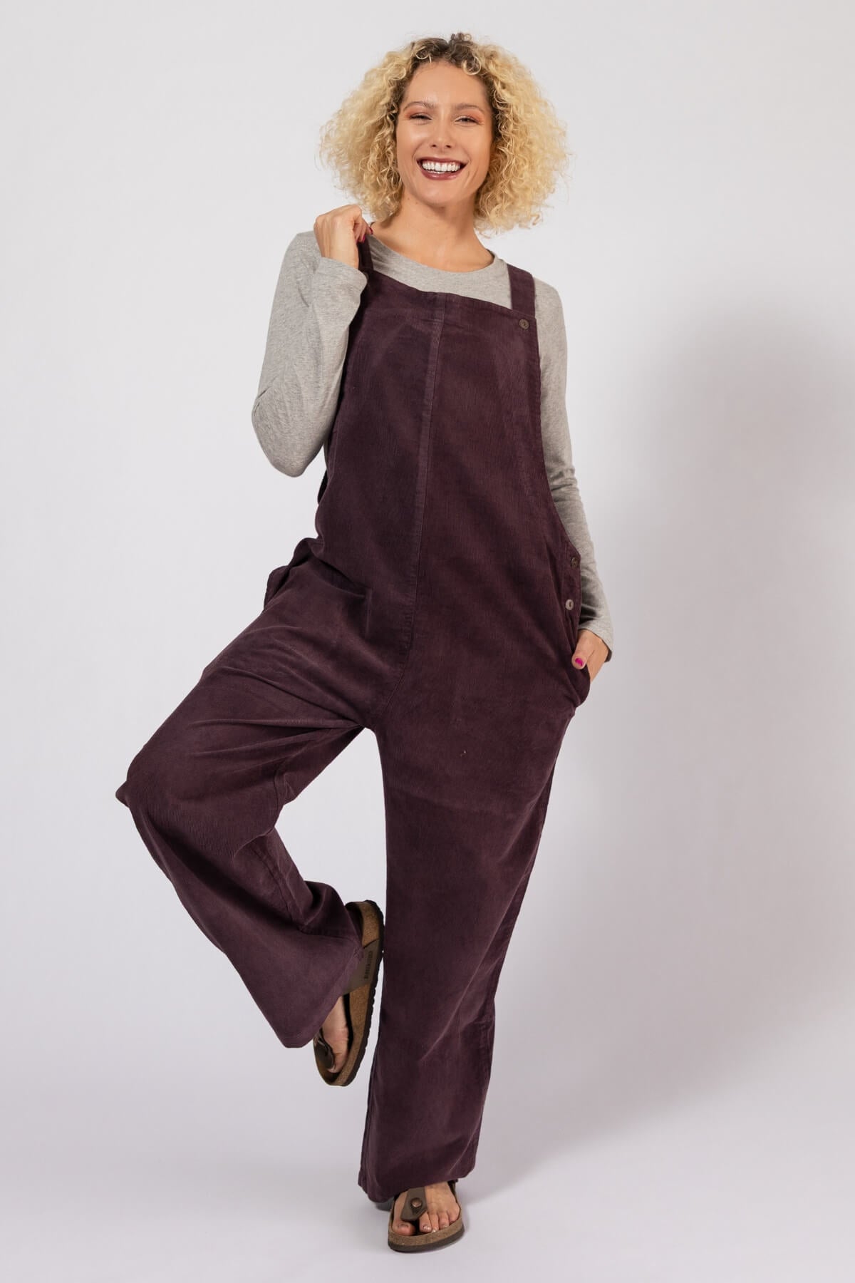 Surya Ethical Cotton Corduroy Dungarees for Women - with two hip pockets