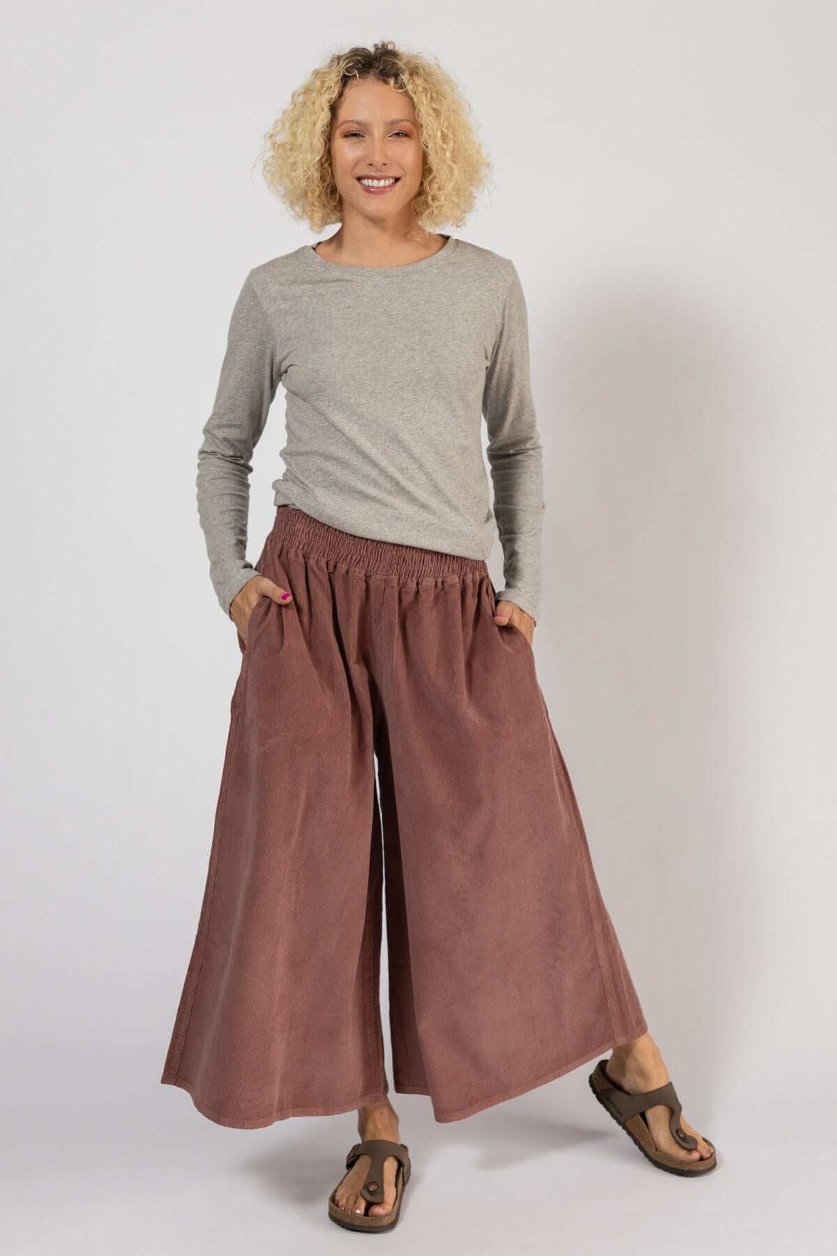 Surya Ethical Corduroy Pants for Women - Dusty Mauve
