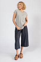 Surya Organic Denim Capri Pants - capri length pants